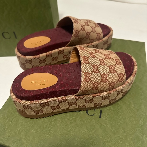 Gucci Canvas Ruggine Slides - Picture 3 of 11